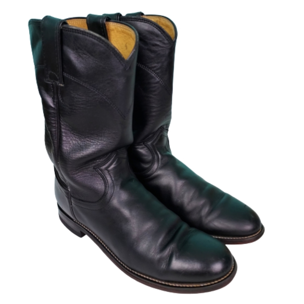 Justin L3703 Ladies Roper western boots, women's size 7D, black